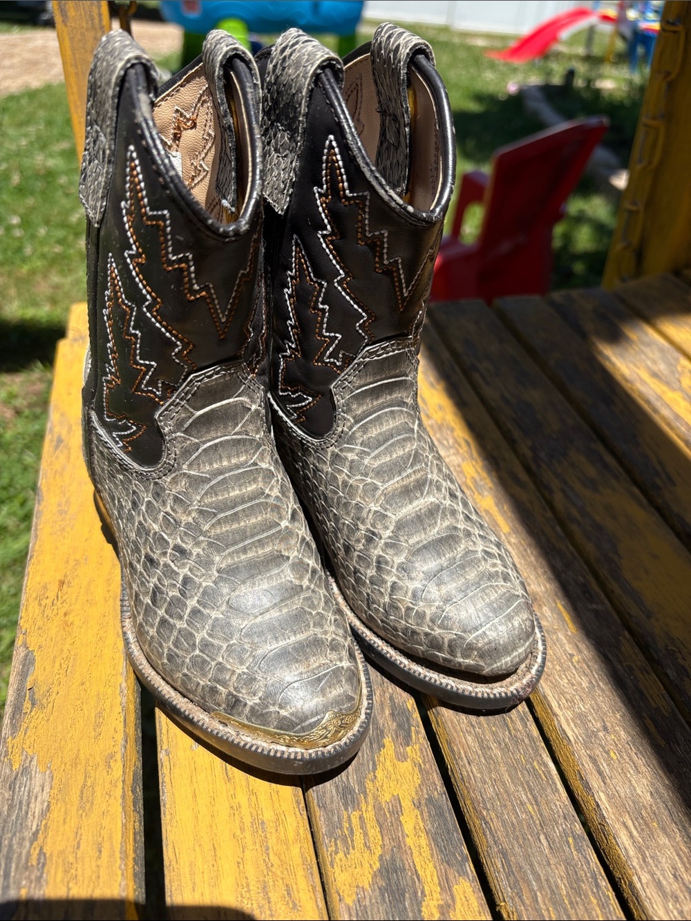 Durango Natural Snakeskin-Textured Kids' Boot authentic